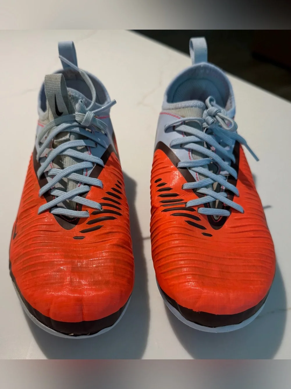 Nike Kids Orange and Light Blue Soccer Cleats